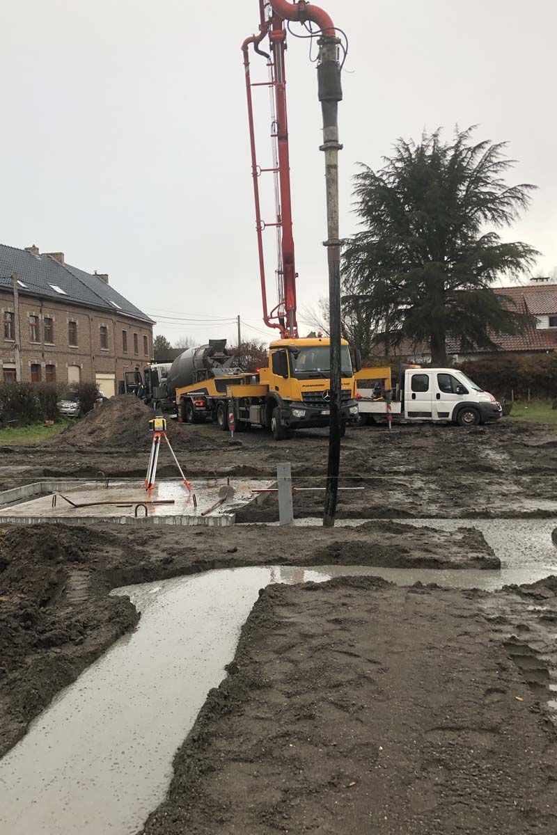 Funderingsplateau gieten